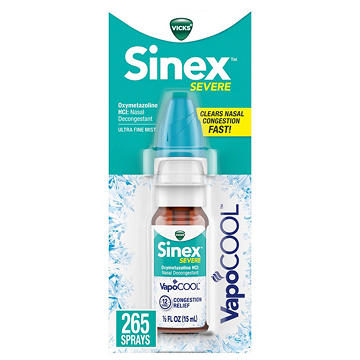 Vicks Sinex SEVERE Nasal Spray with VapoCOOL, Soothing Vicks Vapors, Decongestant Medicine