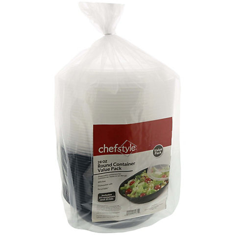 chefstyle 25 Rectangle Divided Disposable Food Containers with Lids - Value  Pack - Shop Food Storage at H-E-B