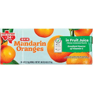 H-E-B Mandarin Orange Cups, Value Pack