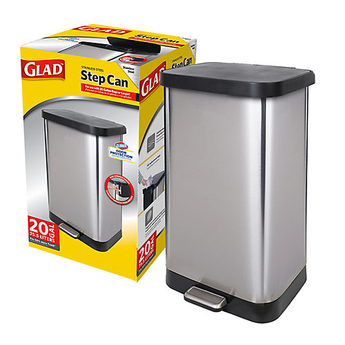 Glad Pro Stainless Steel Step Trash Can - Shop Trash Cans at H-E-B