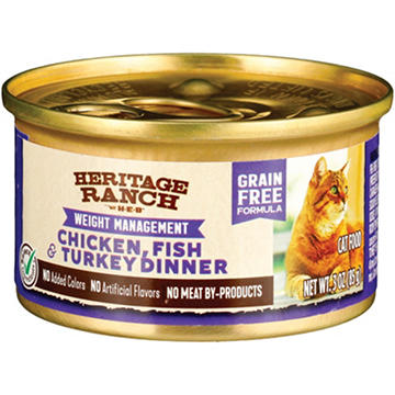 Heritage Ranch by H-E-B Weight Management Grain-Free Wet Cat Food - Chicken, Fish & Turkey