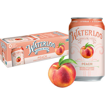 Waterloo Peach Sparkling Water 12 pk Cans