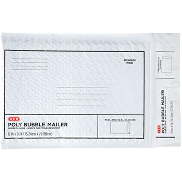 H-E-B Poly Bubble Mailer - White