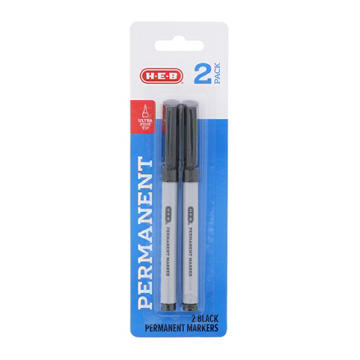 H-E-B Ultra Fine Tip Permanent Markers - Black Ink