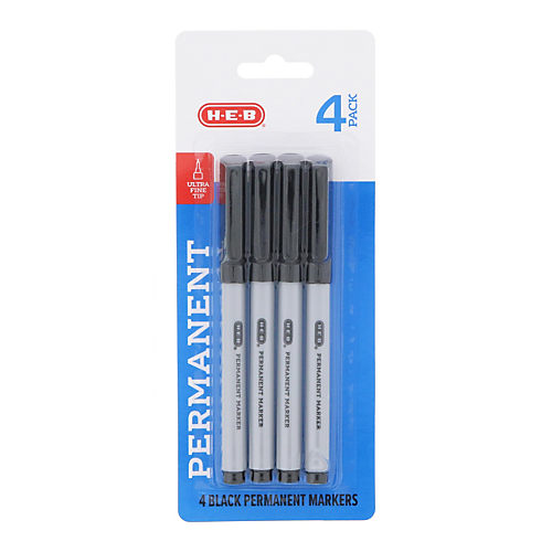 H-E-B Ultra Fine Point Black Permanent Markers - Shop Pens at H-E-B