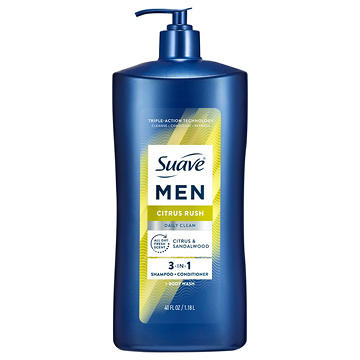 Suave Men 3-in1 Shampoo, Conditioner & Body Wash - Citrus Rush