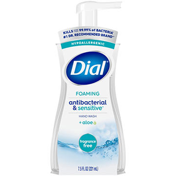 Dial Antibacterial & Sensitive Foaming Hand Wash - Fragrance Free