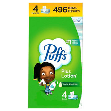 Puffs Plus Lotion Facial Tissues 4 pk