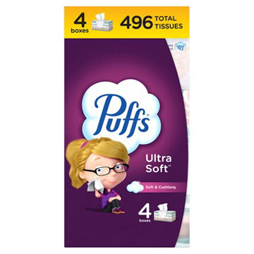 Puffs Ultra Soft Facial Tissue 4 pk