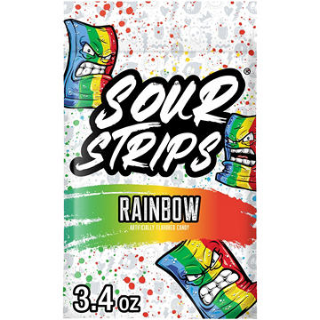 Sour Strips Rainbow Flavored Chewy Candy Bag