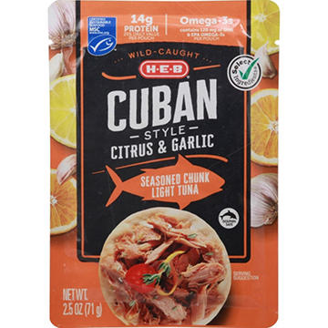 H-E-B Wild Caught Seasoned Chunk Light Tuna Pouch - Citrus & Garlic