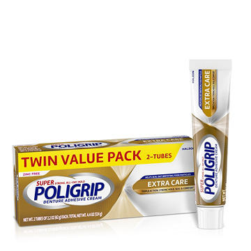 Super Poligrip Extra Care Zinc Free Denture and Partials Adhesive Cream