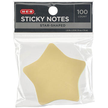 H-E-B Star Shaped Sticky Notes, 100 ct