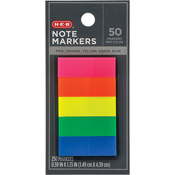 H-E-B Medium Note Markers - Neon