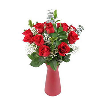 BLOOMS by H-E-B Designer Dozen Red Roses Flower Arrangement
