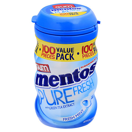 Mentos Chewing Gum Jar 61.25g Sugar Free Pure Fresh Mint