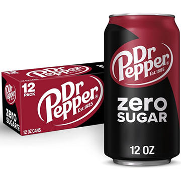 Dr Pepper Zero Sugar Soda 12 pk Cans