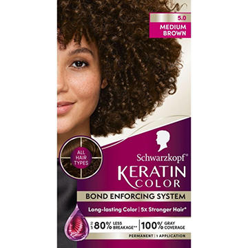 Schwarzkopf Keratin Color Permanent Hair Color - 5.0 Medium Brown