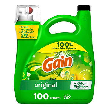 Gain Liquid Laundry Detergent, Original Scent, 100 Loads