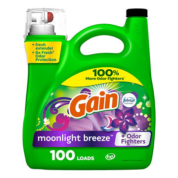 Gain Liquid Laundry Detergent, 100 Loads - Moonlight Breeze Scent