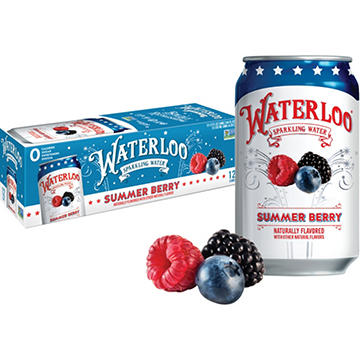 Waterloo Summer Berry Sparkling Water 12 pk Cans