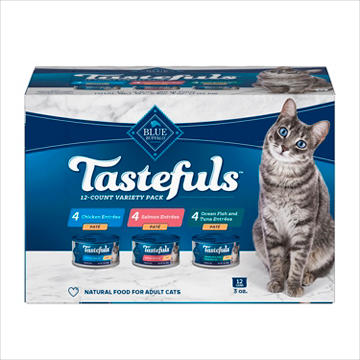 Blue Buffalo Tastefuls Salmon Chicken & Fish Pate Wet Cat Food Variety Pack