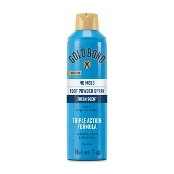 Gold Bond No Mess Talc-Free Foot Powder Spray, Fresh Scent