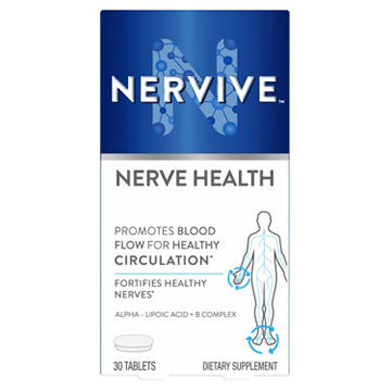 Nervive Nerve Health Tablets with Alpha Lipoic Acid, to Fortify Nerve Health & Function in Fingers, Hands, Toes, & Feet