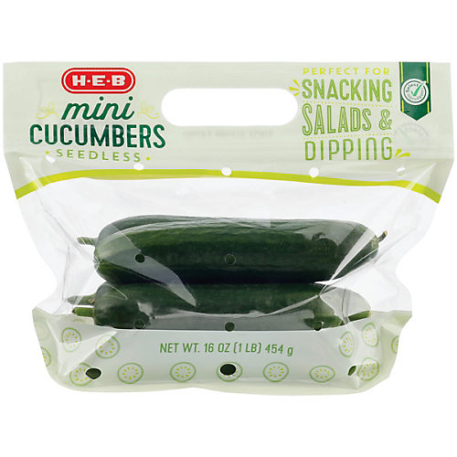 H-E-B Organics Fresh Mini Seedless Cucumbers - Shop Celery & Cucumbers at  H-E-B