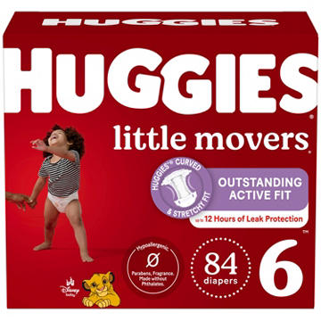 Huggies Little Movers Baby Diapers - Size 6 (35+ lbs)