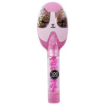 Trend Zone Cat Face Brush with 100 No Snag Hair Elastics