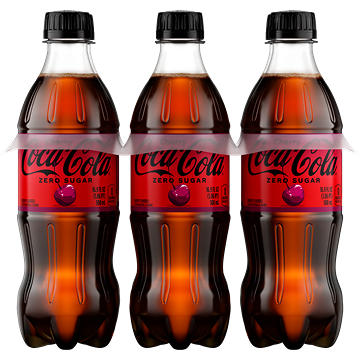 Coca-Cola Zero Sugar Cherry Coke Soda Soft Drink 6 pk Bottles