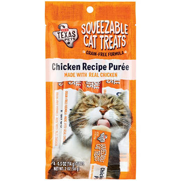 H-E-B Texas Pets Squeezable Cat Treats - Chicken Recipe Puree