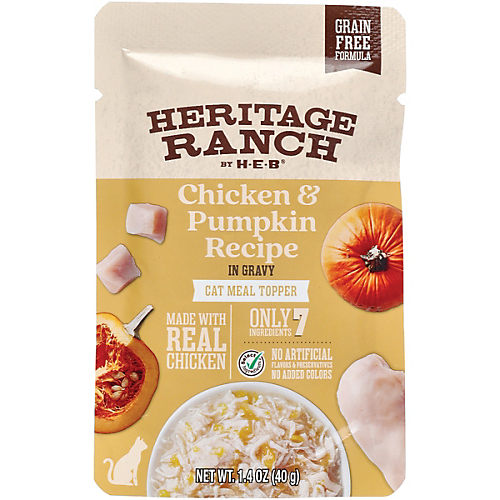 Heritage Ranch by H E B Chicken Pumpkin Recipe Cat Meal Topper