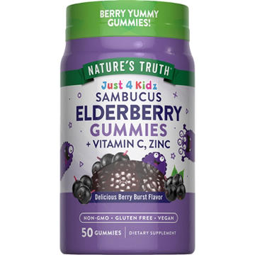 Nature's Truth Just 4 Kidz Black Elderberry + Vitamin C Zinc Berry Burst Gummies