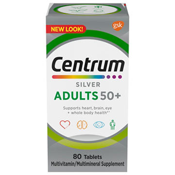 Centrum Silver Multivitamin for Adults 50 Plus, Multivitamin/Multimineral Supplement with Vitamin D3, B Vitamins, Calcium and Antioxidants, Gluten Free, Non-GMO Ingredients
