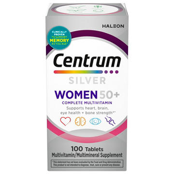 Centrum Silver Women's Multivitamin for Women 50 Plus, Multivitamin/Multimineral Supplement with Vitamin D3, B Vitamins, Non-GMO Ingredients, Supports memory and cognition in older adults