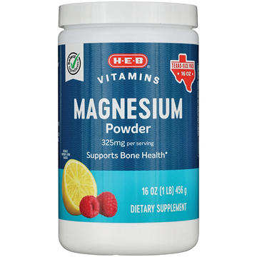 H-E-B Vitamins Magnesium Powder - Raspberry Lemon, Texas-Size Pack