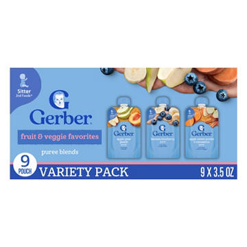 Gerber Natural for Toddler Pouches Variety Pack - Fruit & Veggie Favorites
