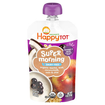 Happy Tot Organics Super Morning Stage 4 Apple Acai Coconutmilk Oat