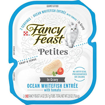 Fancy Feast Purina Petites Gourmet Wet Cat Food -  Ocean Whitefish Entree With Tomato in Gravy