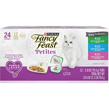 Fancy Feast Purina Gourmet Wet Cat Food Variety Pack - Petites Gravy Collection