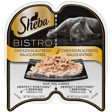 Sheba Perfect Portions Bistro Adult Wet Cat Food Twin-Pack Trays - Chicken in Alfredo Sauce Entrée