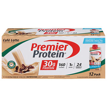 Premier Protein 30g Protein Shakes 12 pk Bottles - Café Latte