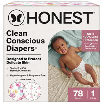 The Honest Company Clean Conscious Diapers Club Box - Size 1, 2 Print Pack