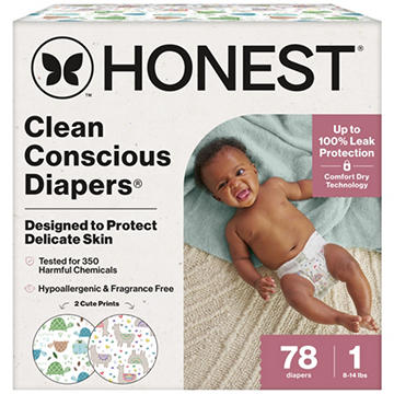 The Honest Company Clean Conscious Diapers - Size 1, 2 Print Pack
