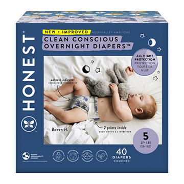 The Honest Company Overnight Sleepy Sheep Diapers - Size 5