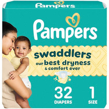 Pampers Swaddlers Baby Diapers - Size 1