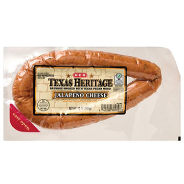 H-E-B Texas Heritage Pork & Beef Smoked Sausage – Jalapeño Cheese