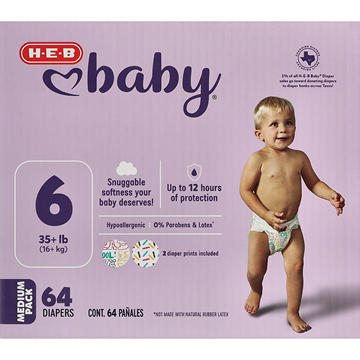 H-E-B Baby Medium Pack Diapers - Size 6